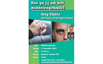 Thema-avond middelengebruik met ervaringsdeskundige Joey Litjens